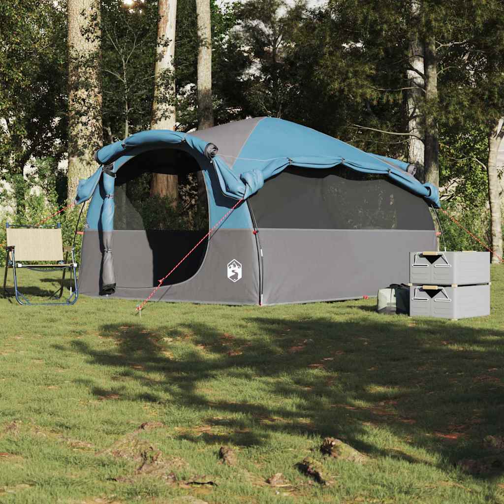 Tenda familiar túnel para 6 pessoas impermeável azul