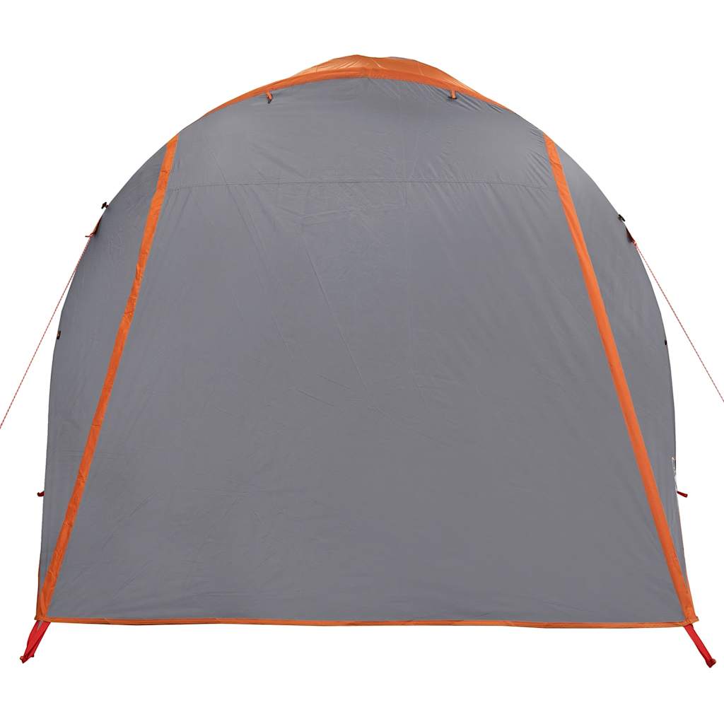 Tenda familiar túnel p/ 6 pessoas impermeável cinza/laranja