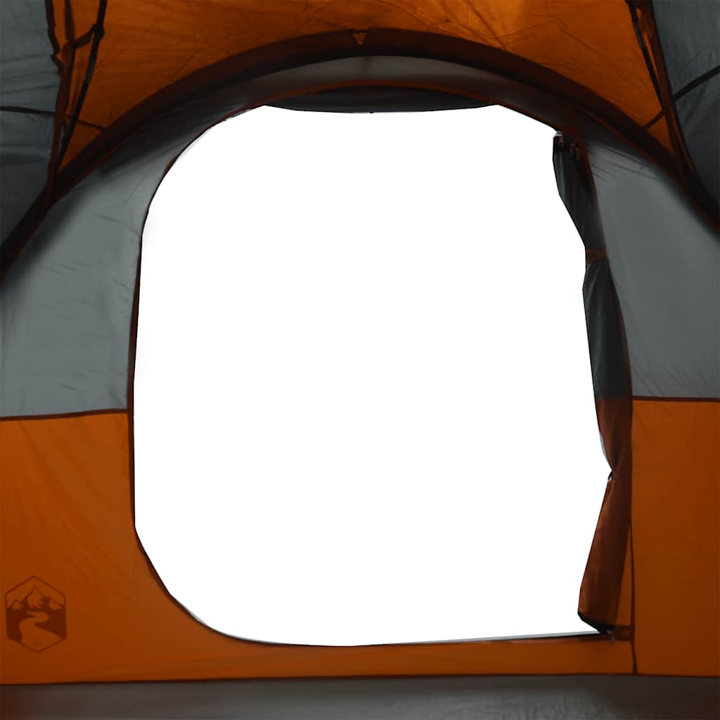 Tenda familiar túnel p/ 6 pessoas impermeável cinza/laranja