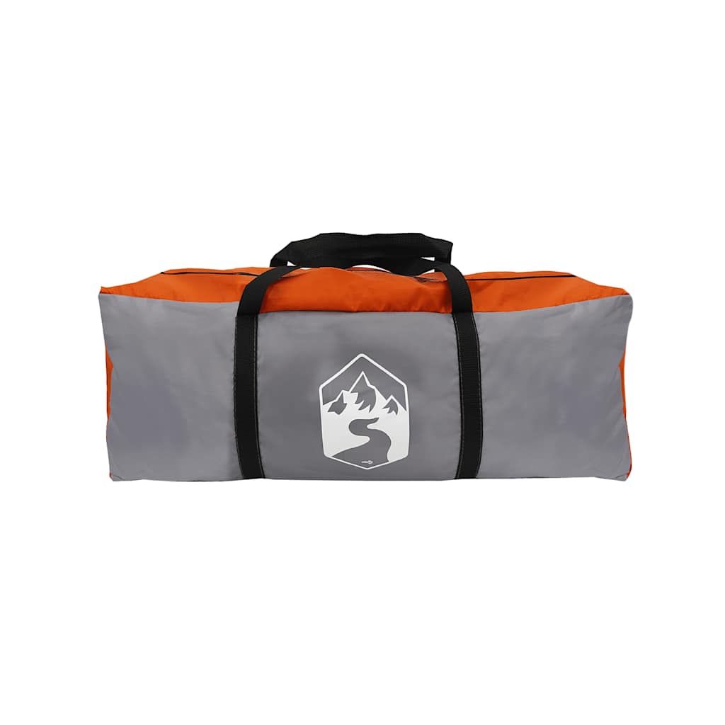 Tenda familiar túnel p/ 6 pessoas impermeável cinza/laranja