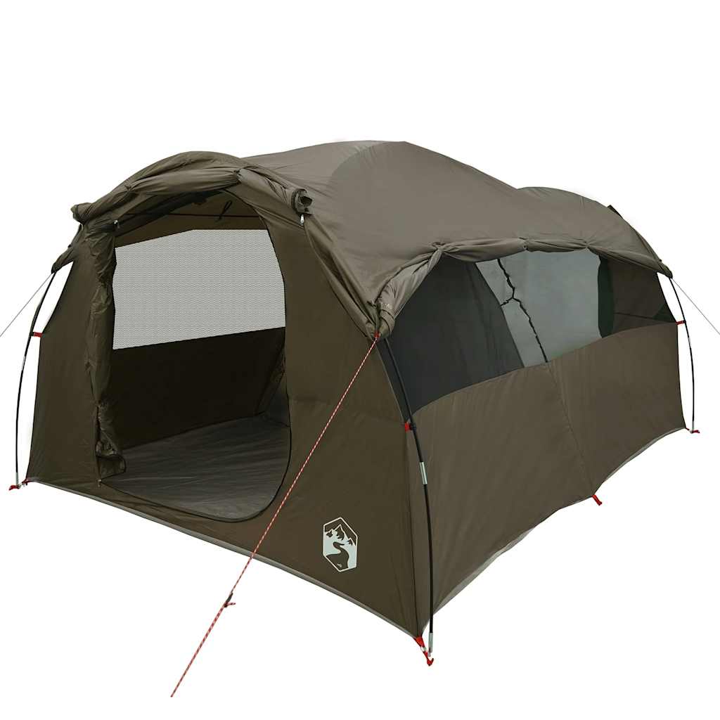 Tenda familiar túnel para 6 pessoas impermeável castanho