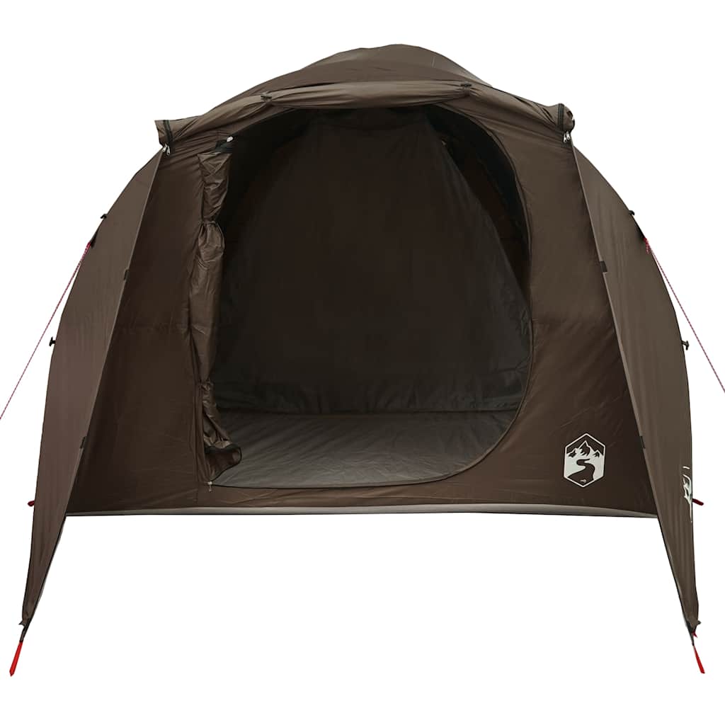 Tenda familiar túnel para 6 pessoas impermeável castanho