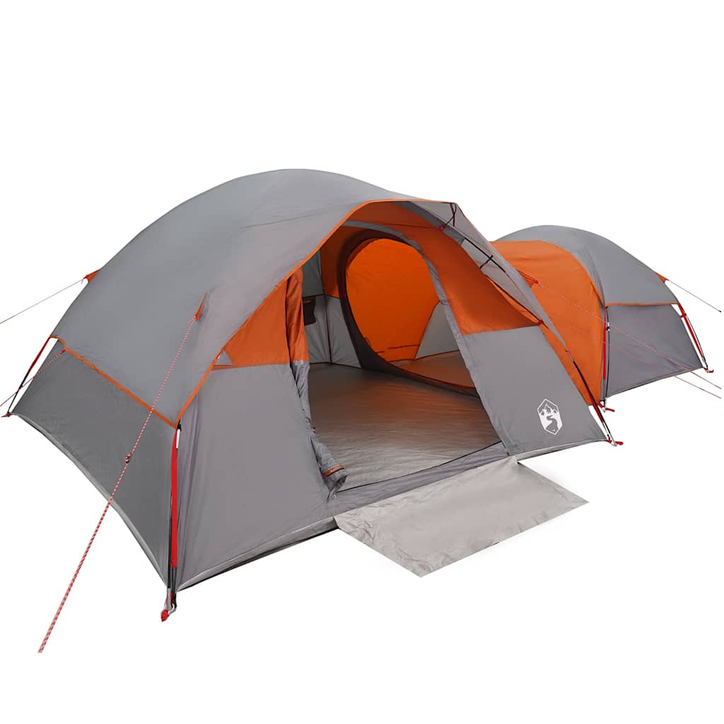 Tenda de campismo p/ 5 pessoas impermeável cinzento e laranja
