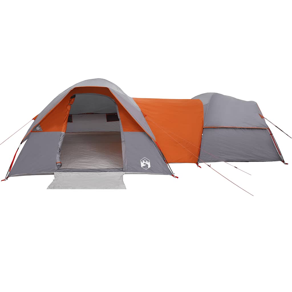 Tenda de campismo p/ 5 pessoas impermeável cinzento e laranja