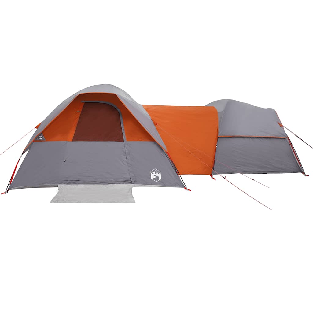 Tenda de campismo p/ 5 pessoas impermeável cinzento e laranja