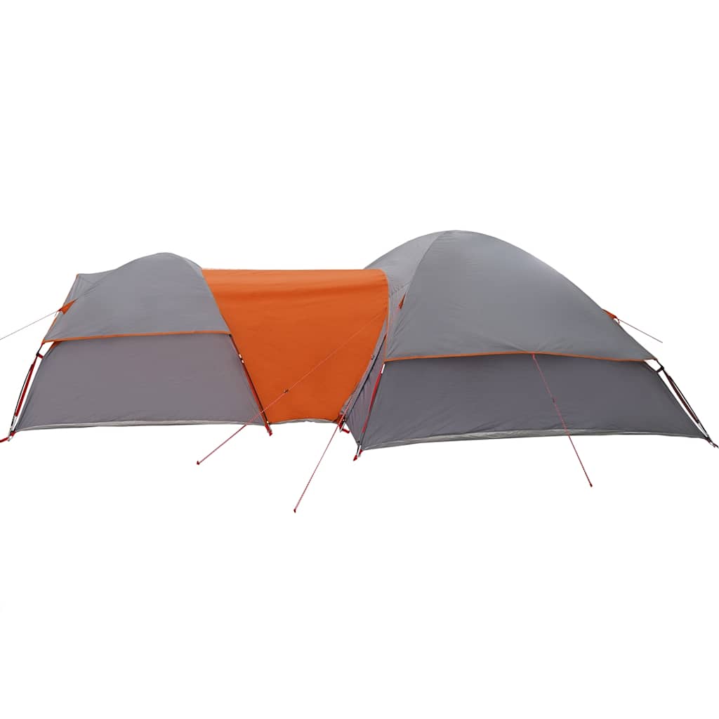 Tenda de campismo p/ 5 pessoas impermeável cinzento e laranja