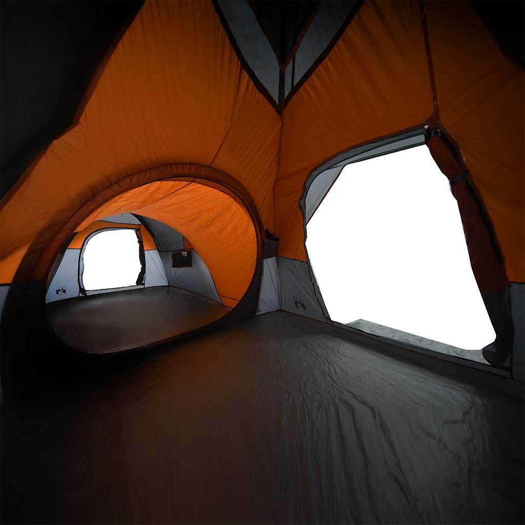 Tenda de campismo p/ 5 pessoas impermeável cinzento e laranja