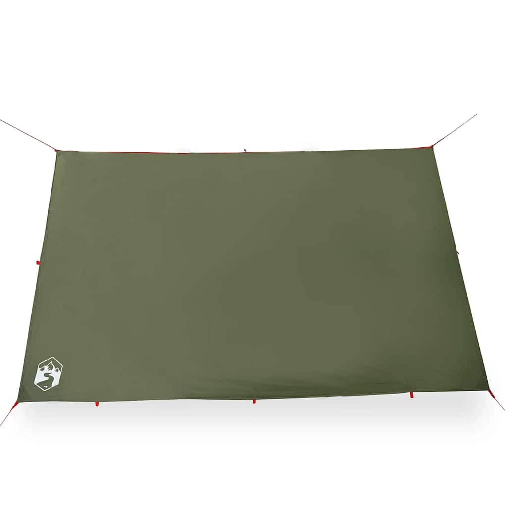 Lona de campismo 306x306 cm impermeável verde azeitona