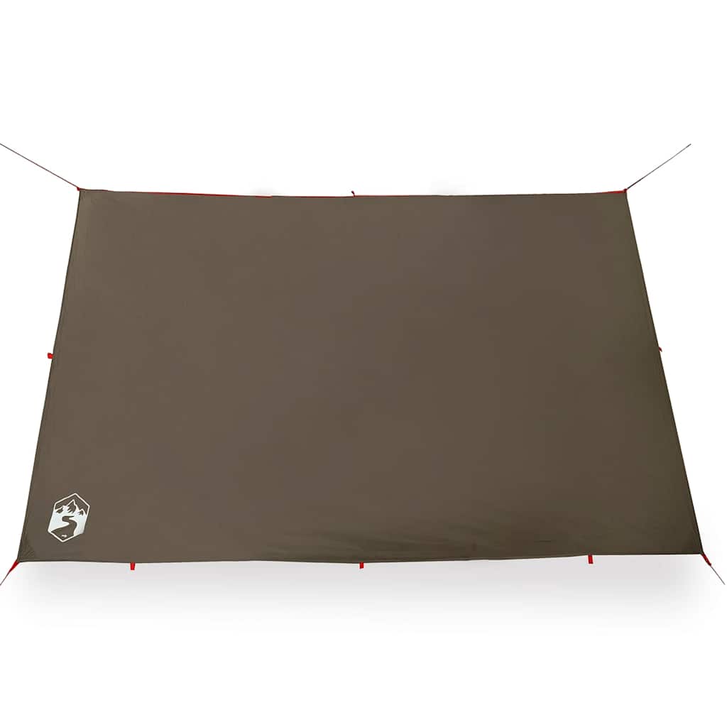 Lona de campismo 306x306 cm impermeável castanho