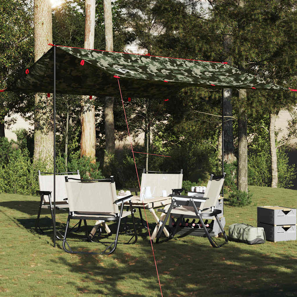 Lona de campismo 306x306 cm impermeável camuflagem