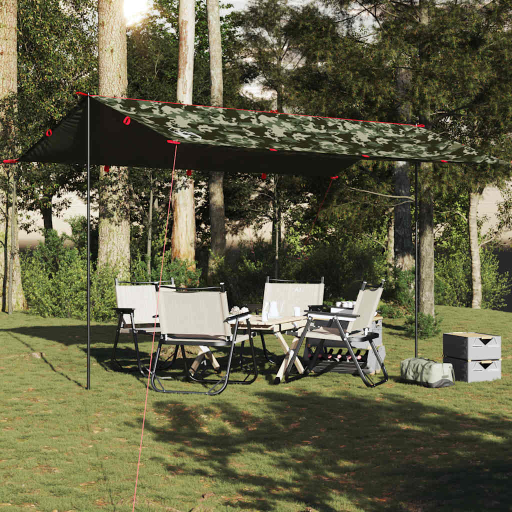 Lona de campismo 506x306 cm impermeável camuflagem