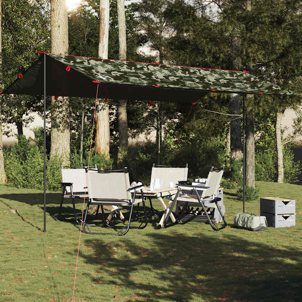Lona de campismo 506x306 cm impermeável camuflagem
