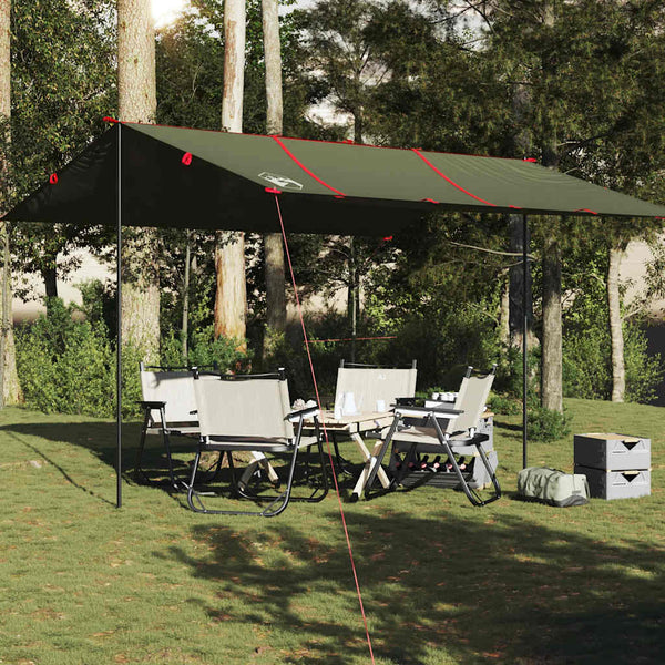 Lona de campismo 451x420 cm impermeável verde azeitona