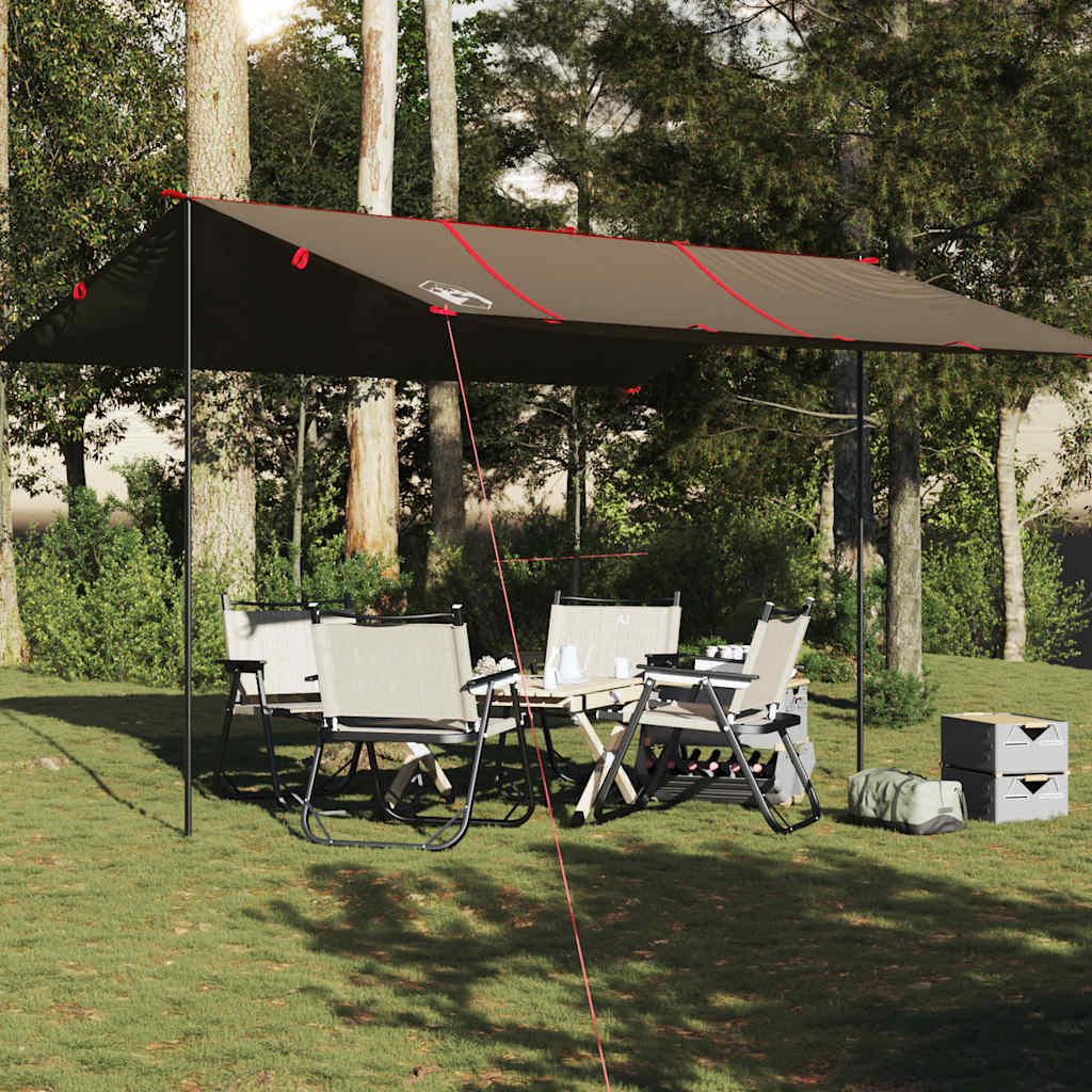 Lona de campismo 451x420 cm impermeável castanho