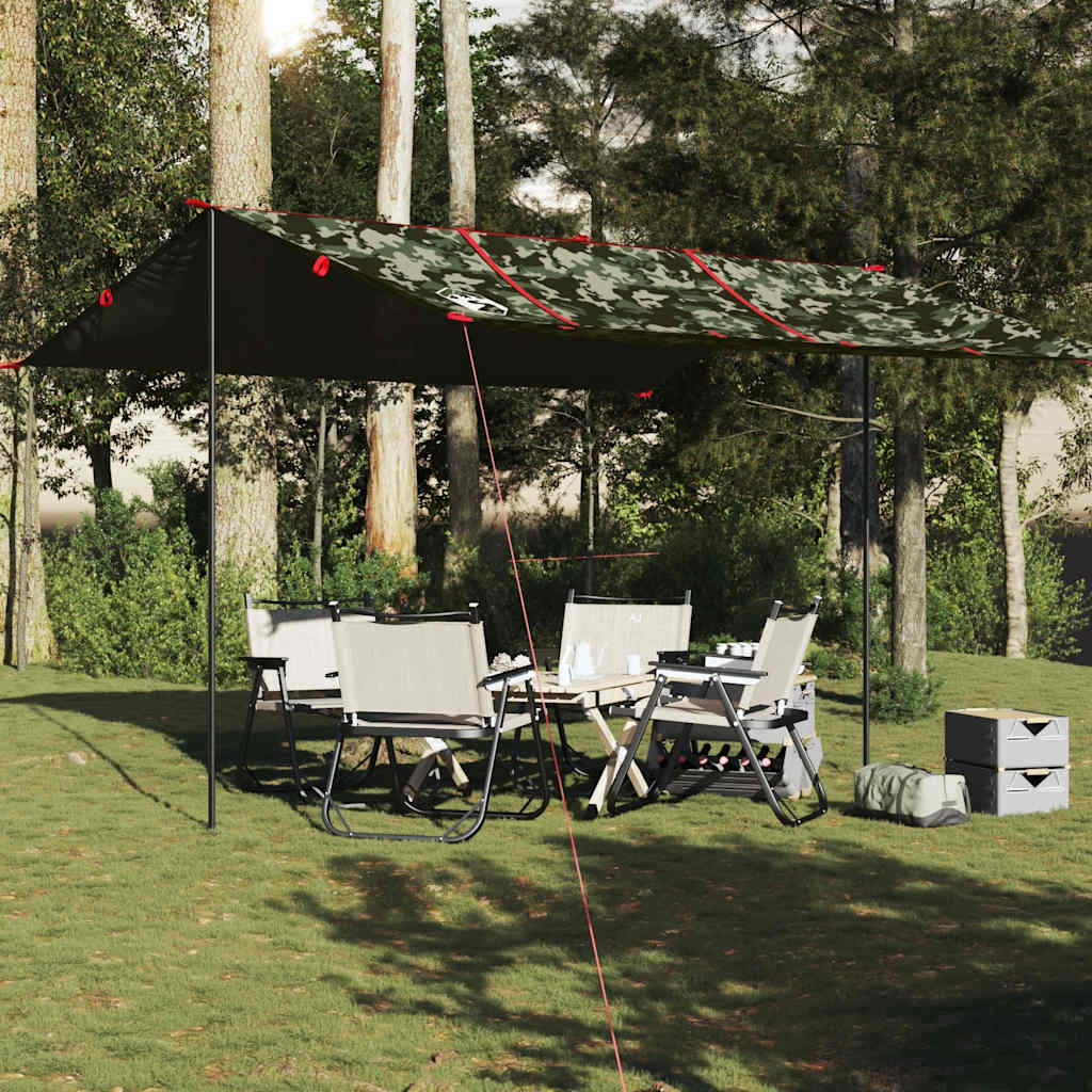 Lona de campismo 451x420 cm impermeável camuflagem