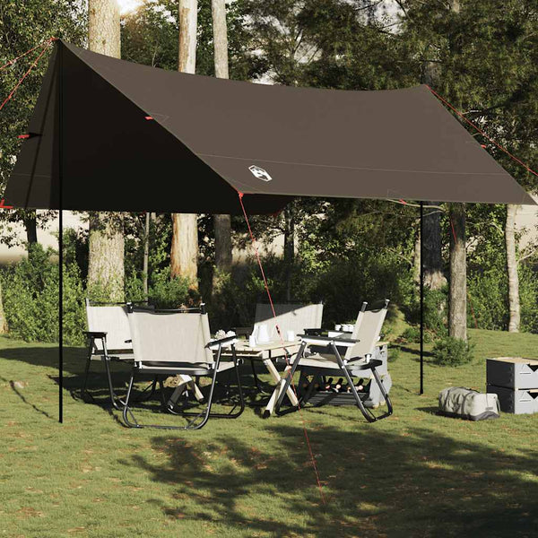 Lona de campismo 438x376x212 cm impermeável castanho