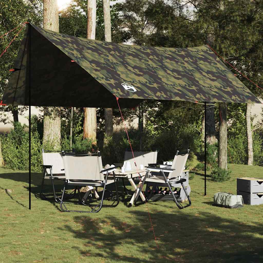 Lona de campismo 438x376x212 cm impermeável camuflagem