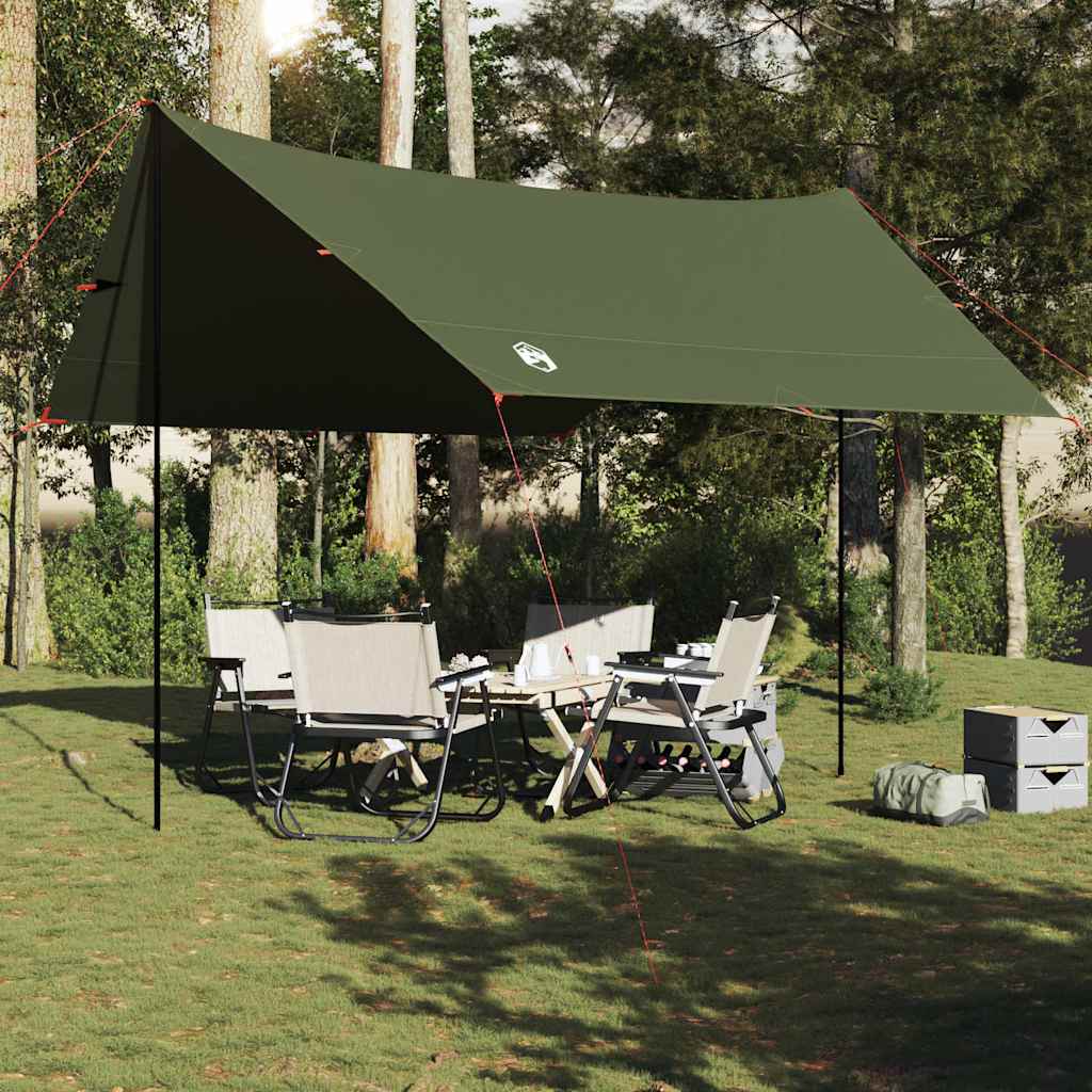 Lona de campismo 462x306x211 cm impermeável verde azeitona
