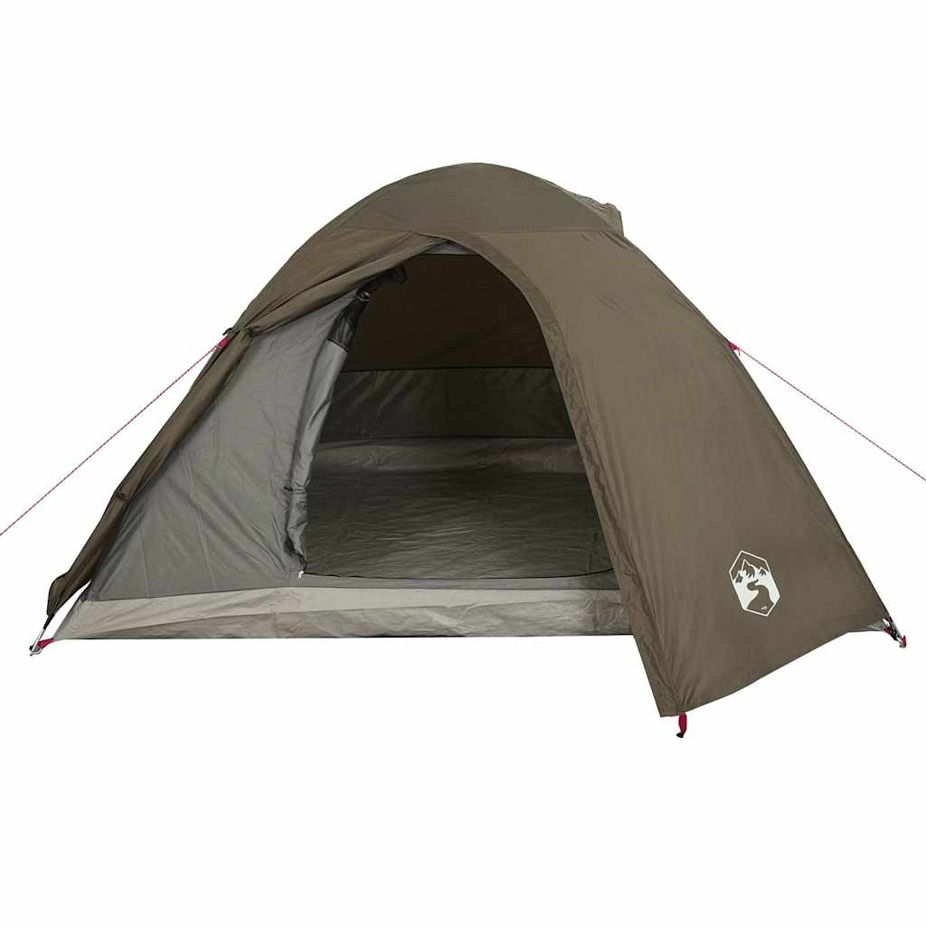 Tenda de campismo cúpula para 4 pessoas impermeável castanho
