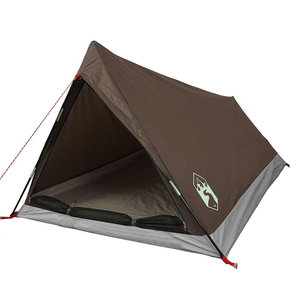 Tenda de campismo para 2 pessoas tecido impermeável castanho