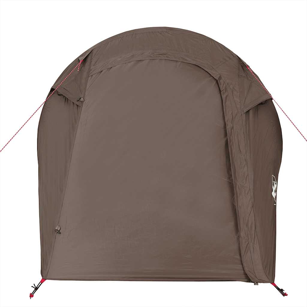 Tenda de campismo túnel para 3 pessoas impermeável castanho