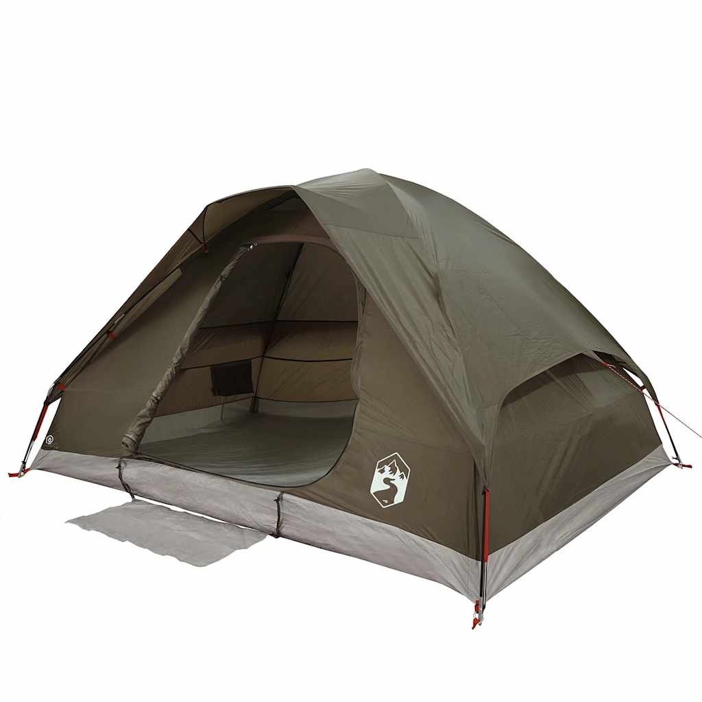Tenda de campismo cúpula para 2 pessoas impermeável castanho