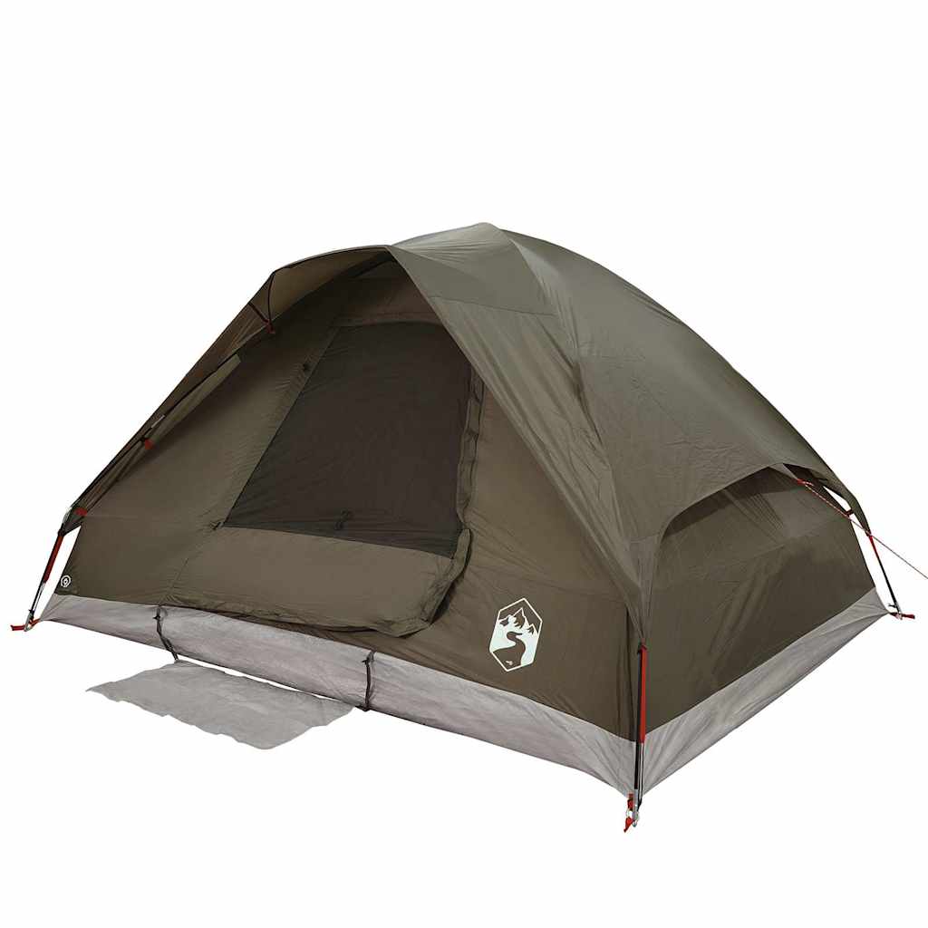 Tenda de campismo cúpula para 2 pessoas impermeável castanho