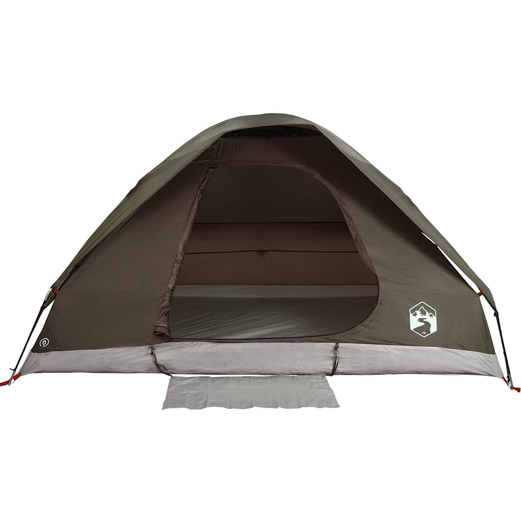 Tenda de campismo cúpula para 2 pessoas impermeável castanho