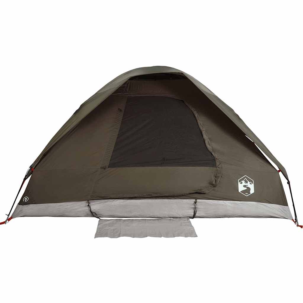 Tenda de campismo cúpula para 2 pessoas impermeável castanho