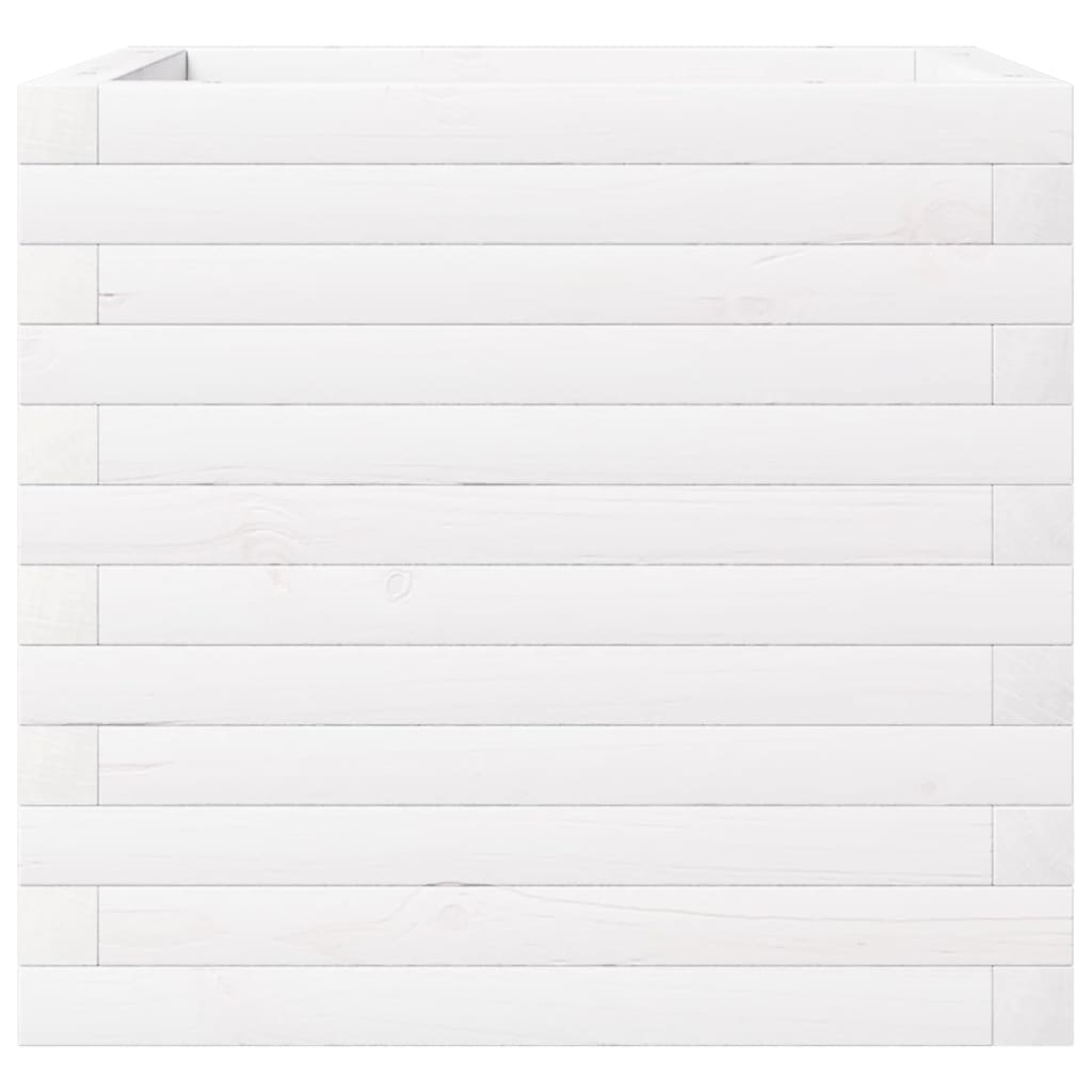Vaso/floreira de jardim 50x50x46 cm pinho maciço branco