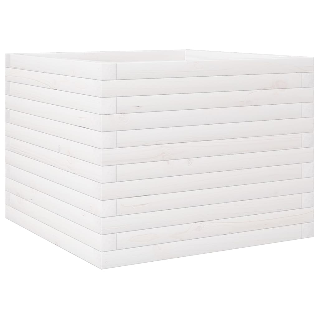 Vaso/floreira de jardim 60x60x46 cm pinho maciço branco