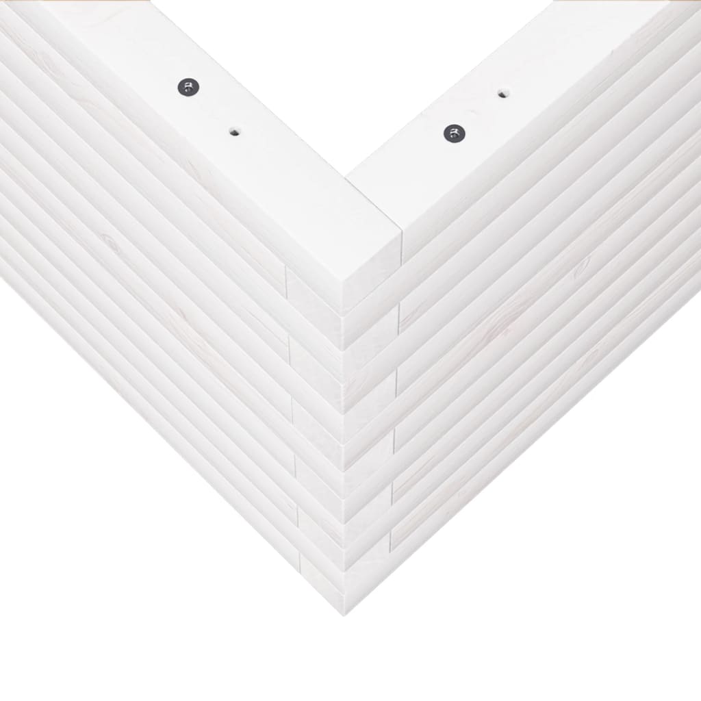 Vaso/floreira de jardim 60x60x46 cm pinho maciço branco