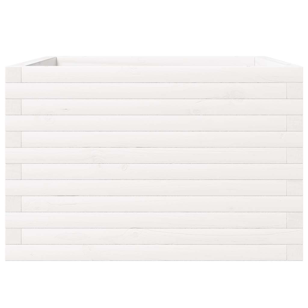 Vaso/floreira de jardim 70x70x46 cm madeira pinho maciça branco