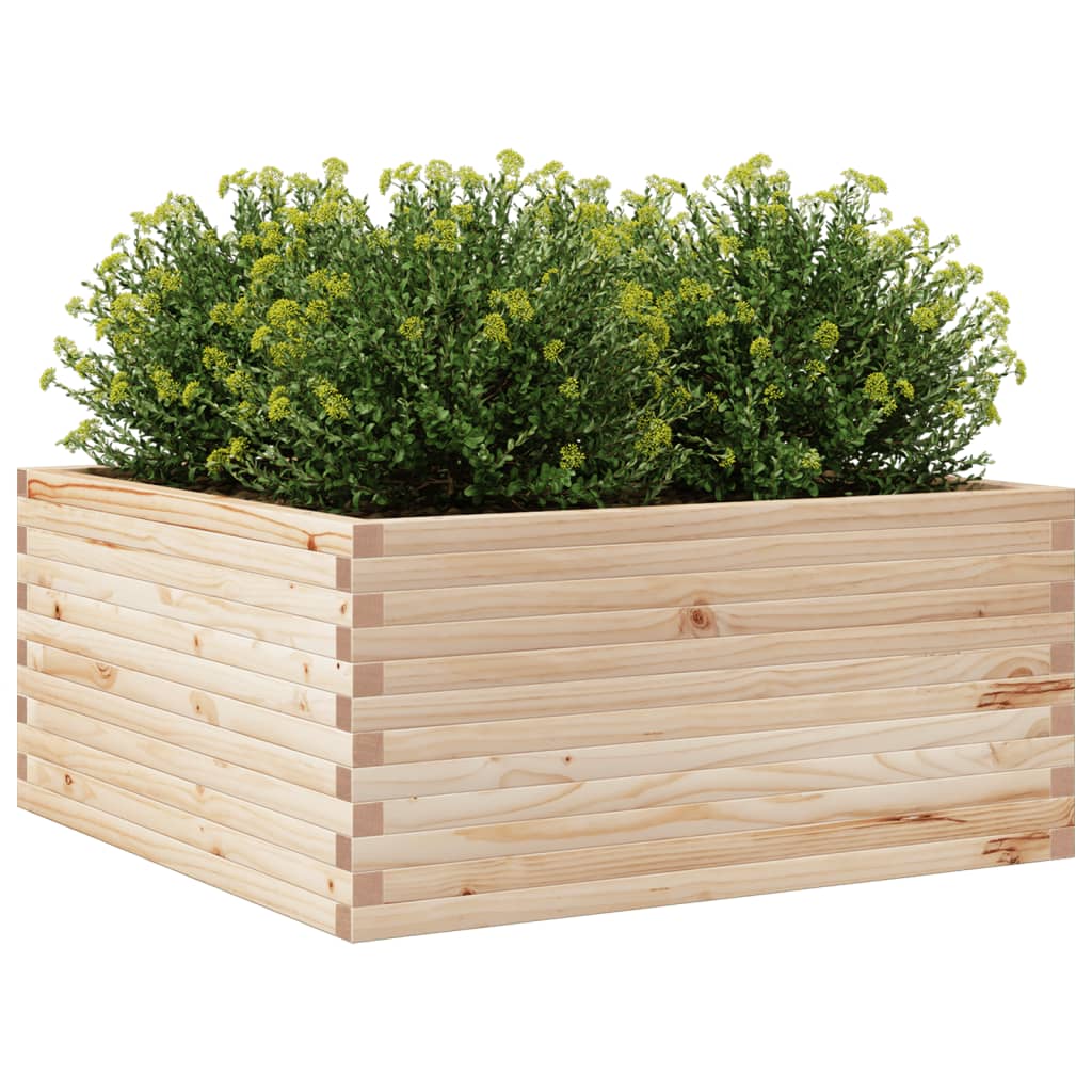 Vaso/floreira de jardim 100x100x46 cm madeira de pinho maciça