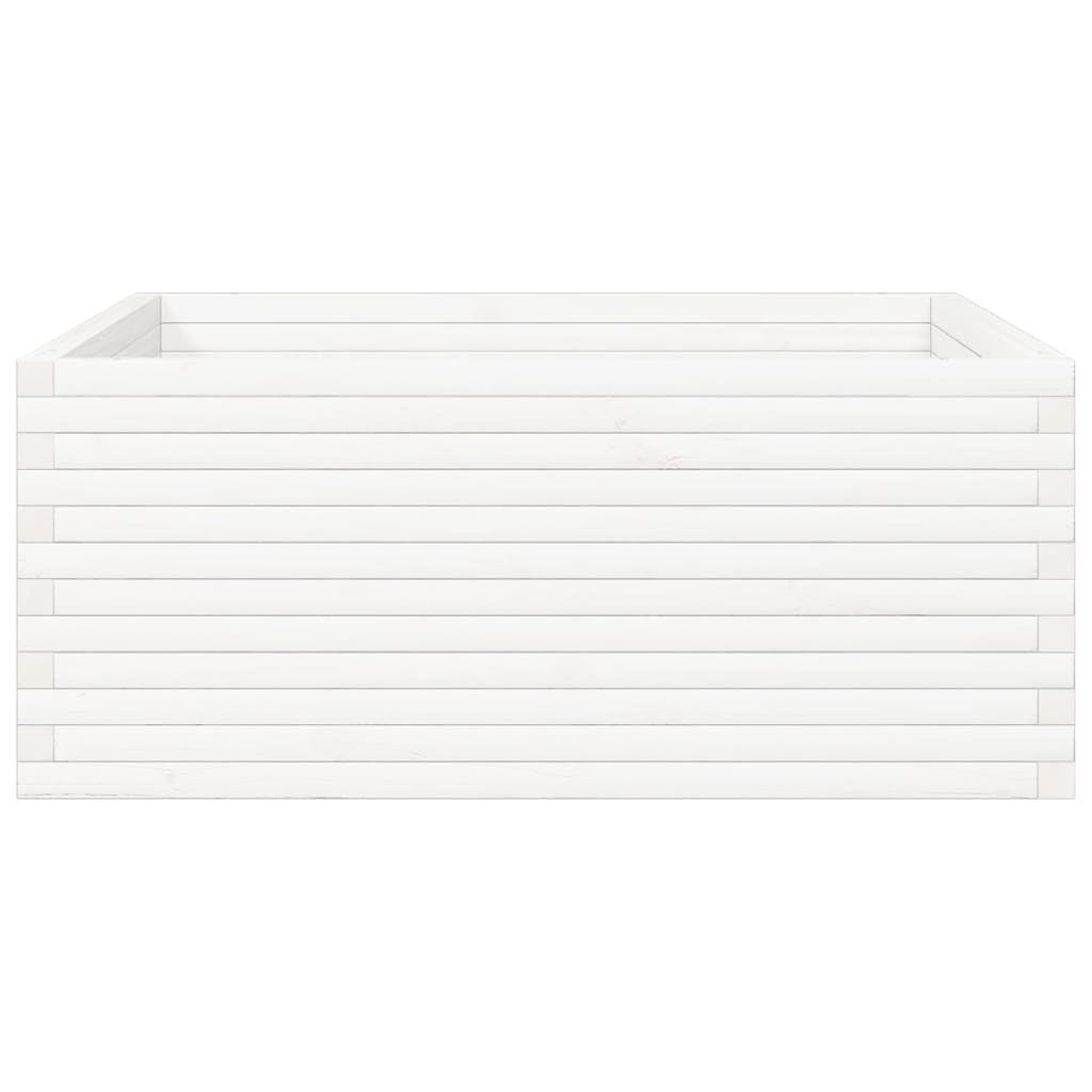 Vaso/floreira jardim 110x110x46 cm madeira pinho maciça branco