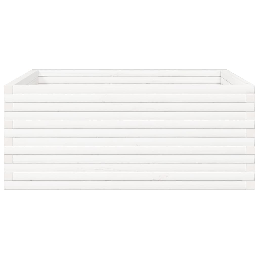 Vaso/floreira jardim 110x110x46 cm madeira pinho maciça branco