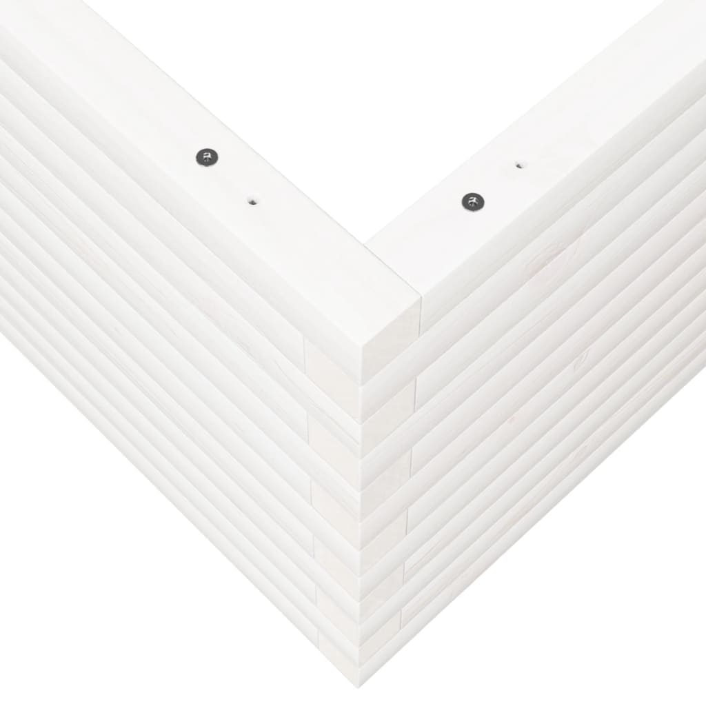 Vaso/floreira jardim 110x110x46 cm madeira pinho maciça branco