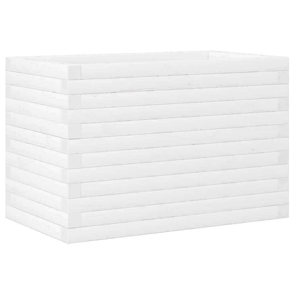 Vaso/floreira de jardim 70x40x46 cm madeira pinho maciça branco