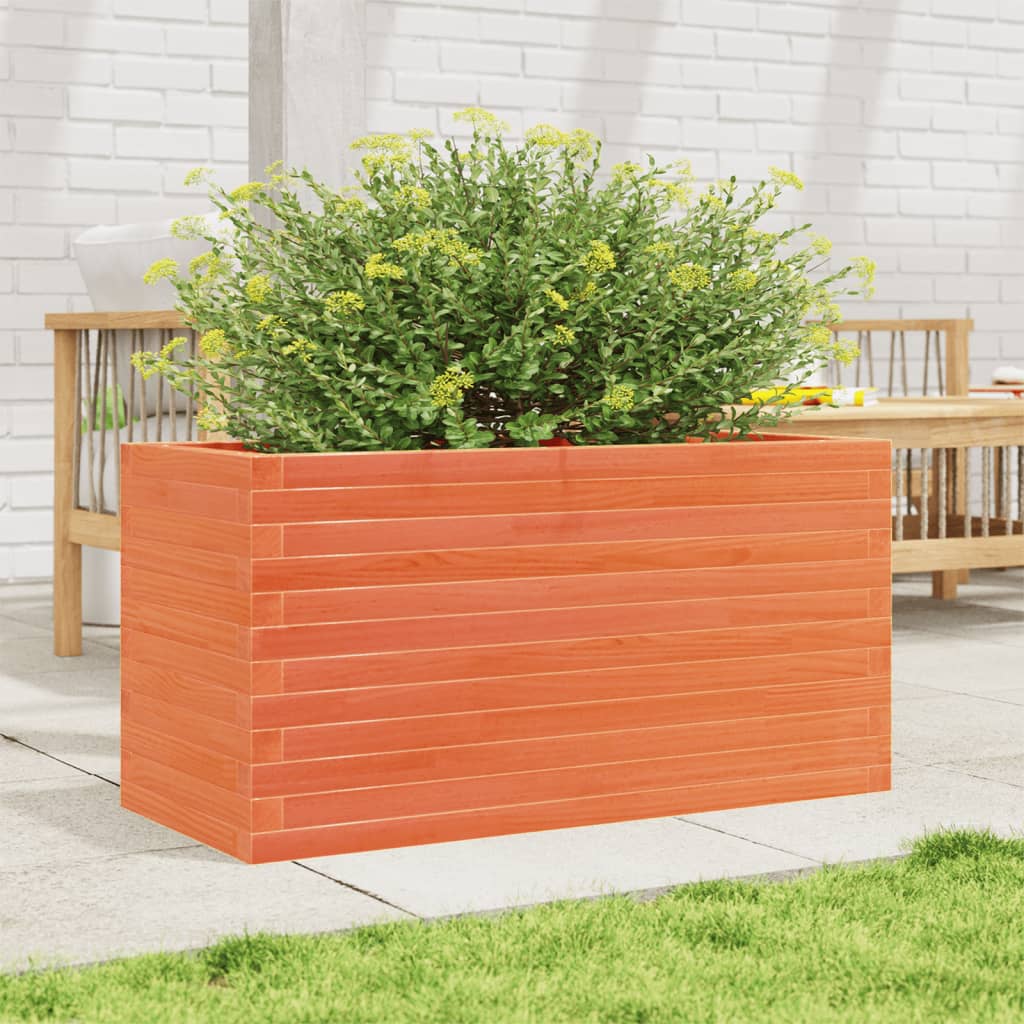 Vaso/floreira de jardim 90x40x46 cm pinho maciço castanho-mel