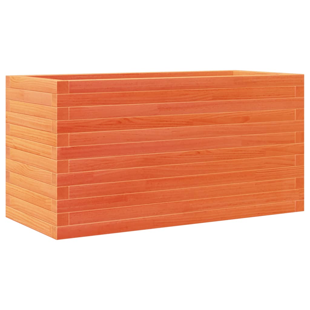 Vaso/floreira de jardim 90x40x46 cm pinho maciço castanho-mel