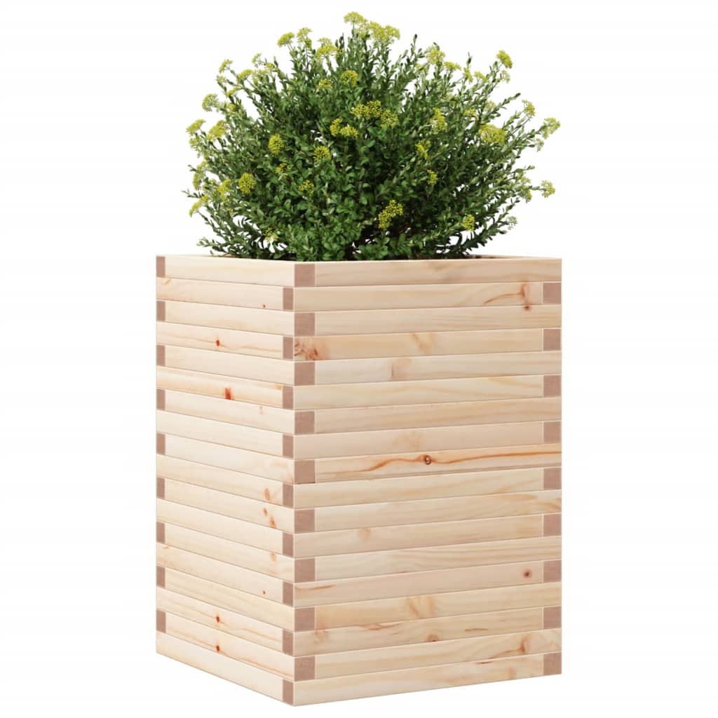 Vaso/floreira de jardim 50x50x68,5 cm madeira de pinho maciça