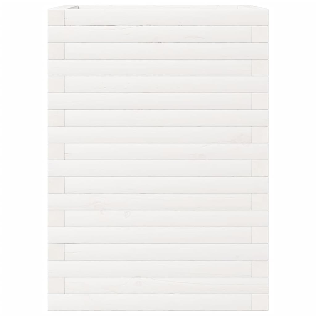 Vaso/floreira de jardim 50x50x68,5 cm pinho maciço branco