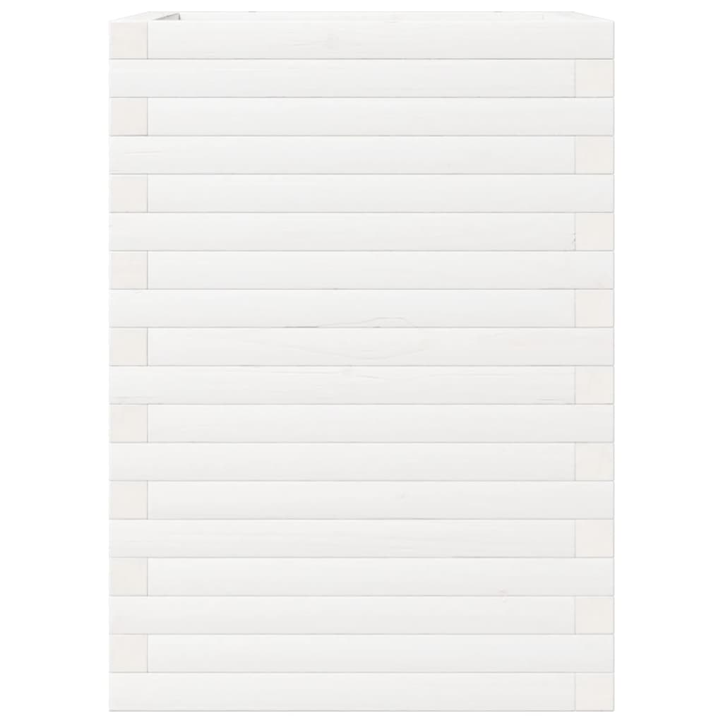 Vaso/floreira de jardim 50x50x68,5 cm pinho maciço branco