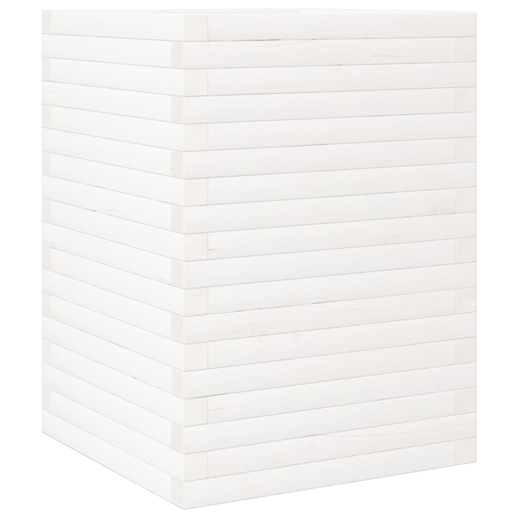 Vaso/floreira de jardim 50x50x68,5 cm pinho maciço branco