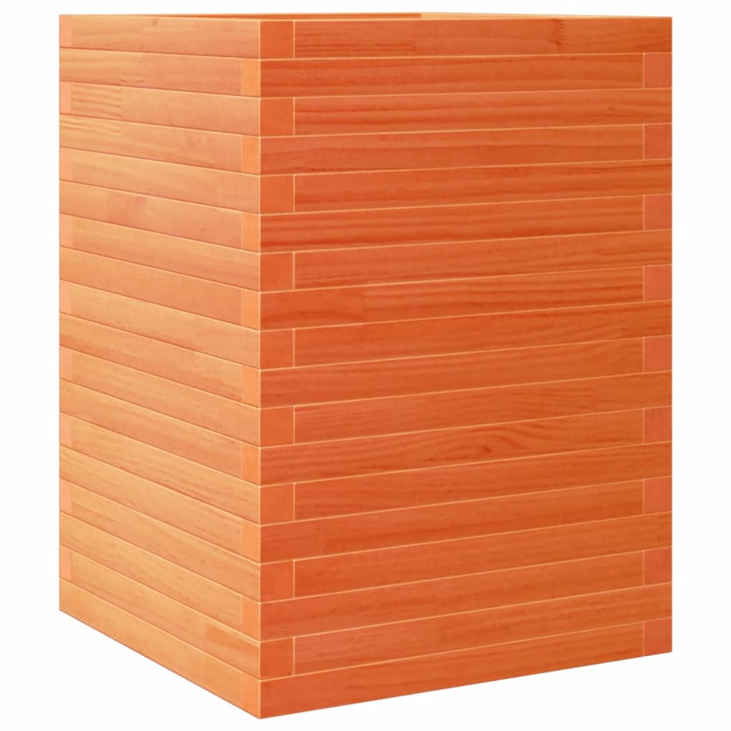 Vaso/floreira de jardim 50x50x68,5cm pinho maciço castanho mel