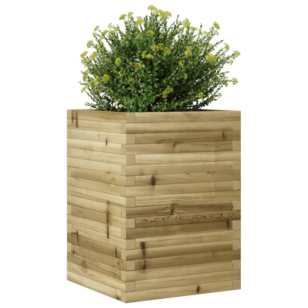 Vaso/floreira de jardim 50x50x68,5 madeira de pinho impregnada