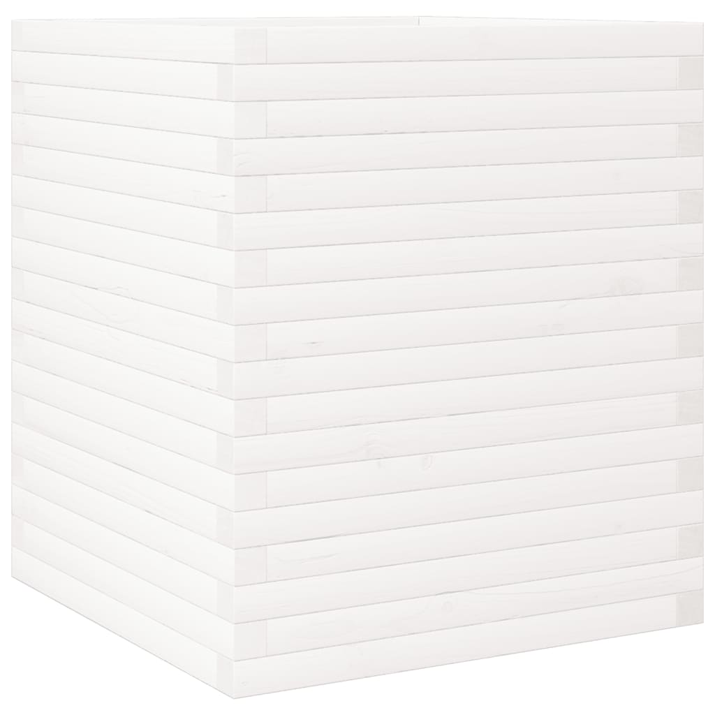 Vaso/floreira de jardim 60x60x68,5 cm pinho maciço branco