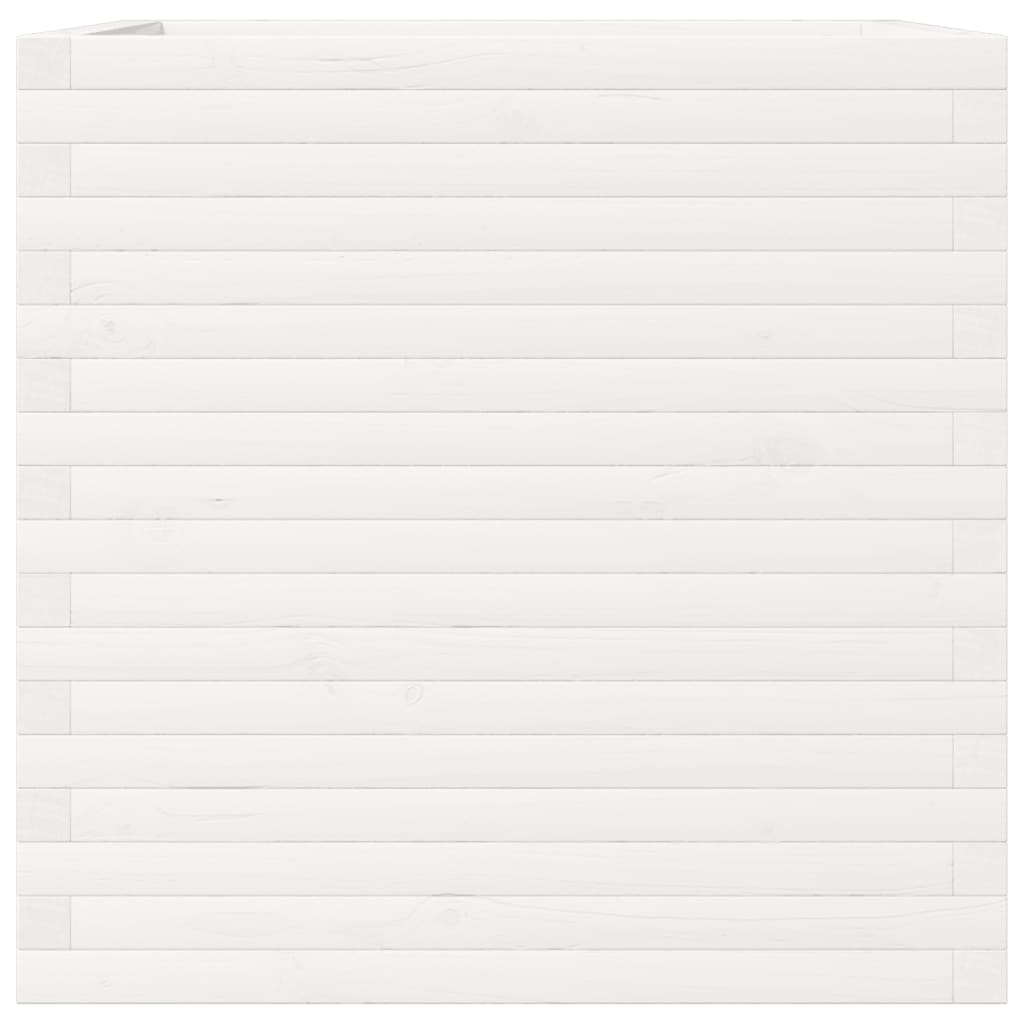Vaso/floreira de jardim 70x70x68,5 cm pinho maciço branco