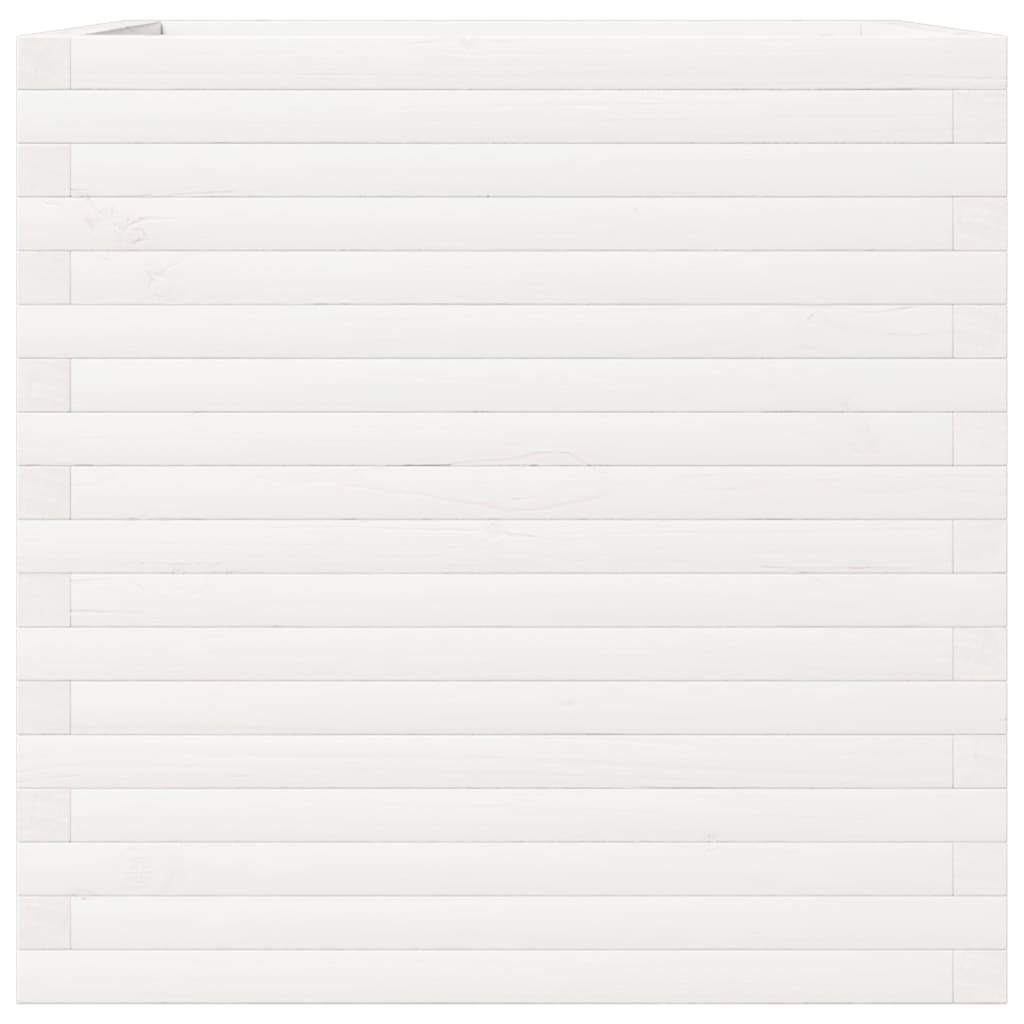 Vaso/floreira de jardim 70x70x68,5 cm pinho maciço branco