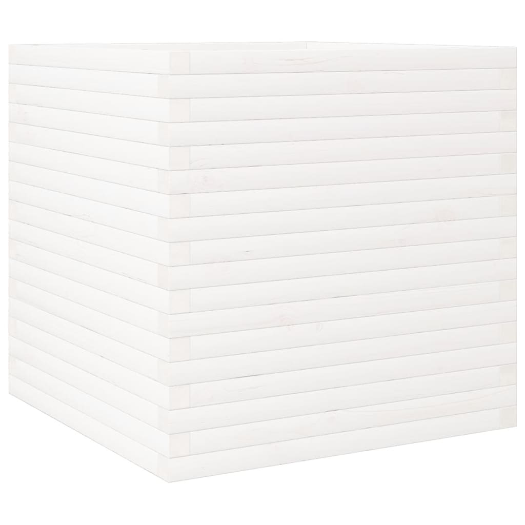 Vaso/floreira de jardim 70x70x68,5 cm pinho maciço branco
